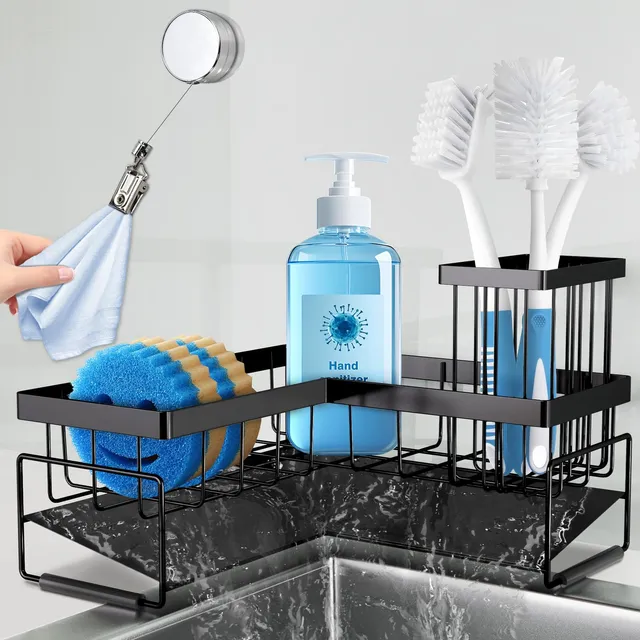 RealPlus organizer lavello a L metallo antiruggine 22,8 cm