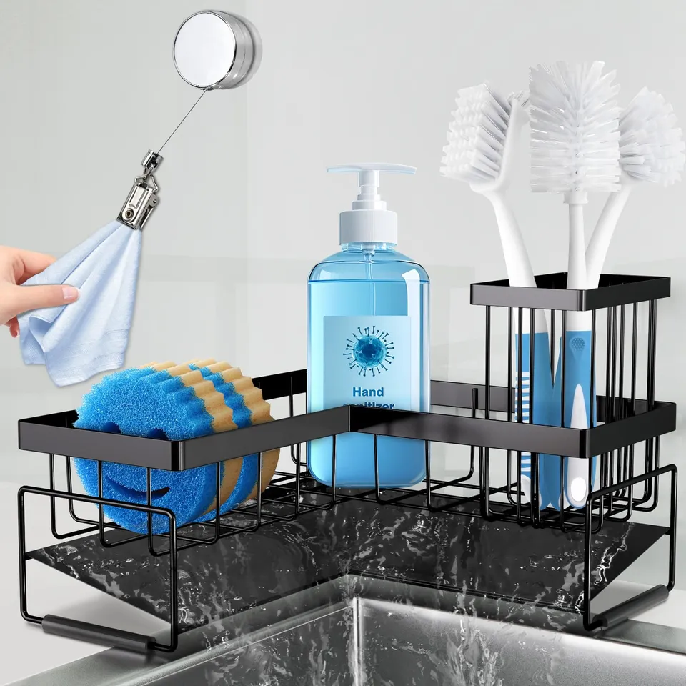 RealPlus organizer lavello a L metallo antiruggine 22,8 cm