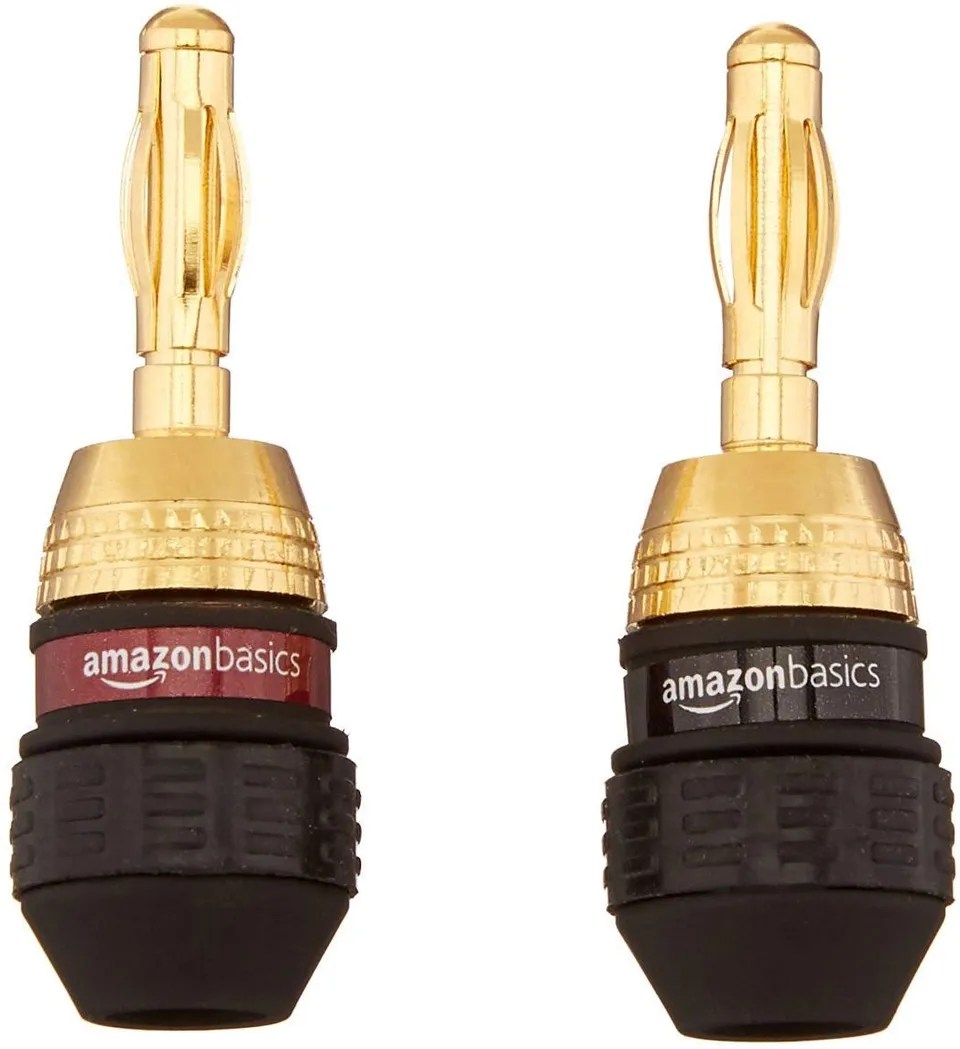 Amazon Basics Connettori a Banana 12 Pezzi 6 Paia Placcati Oro