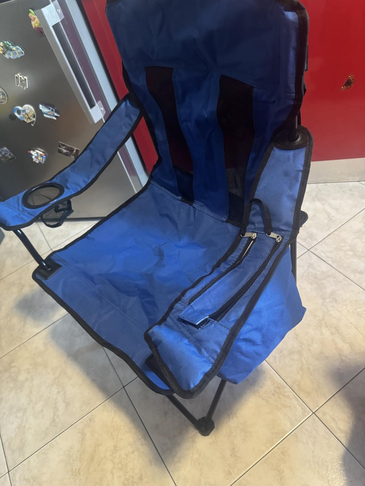 AmazonBasics Sedia da Campeggio Normale Blu in Rete