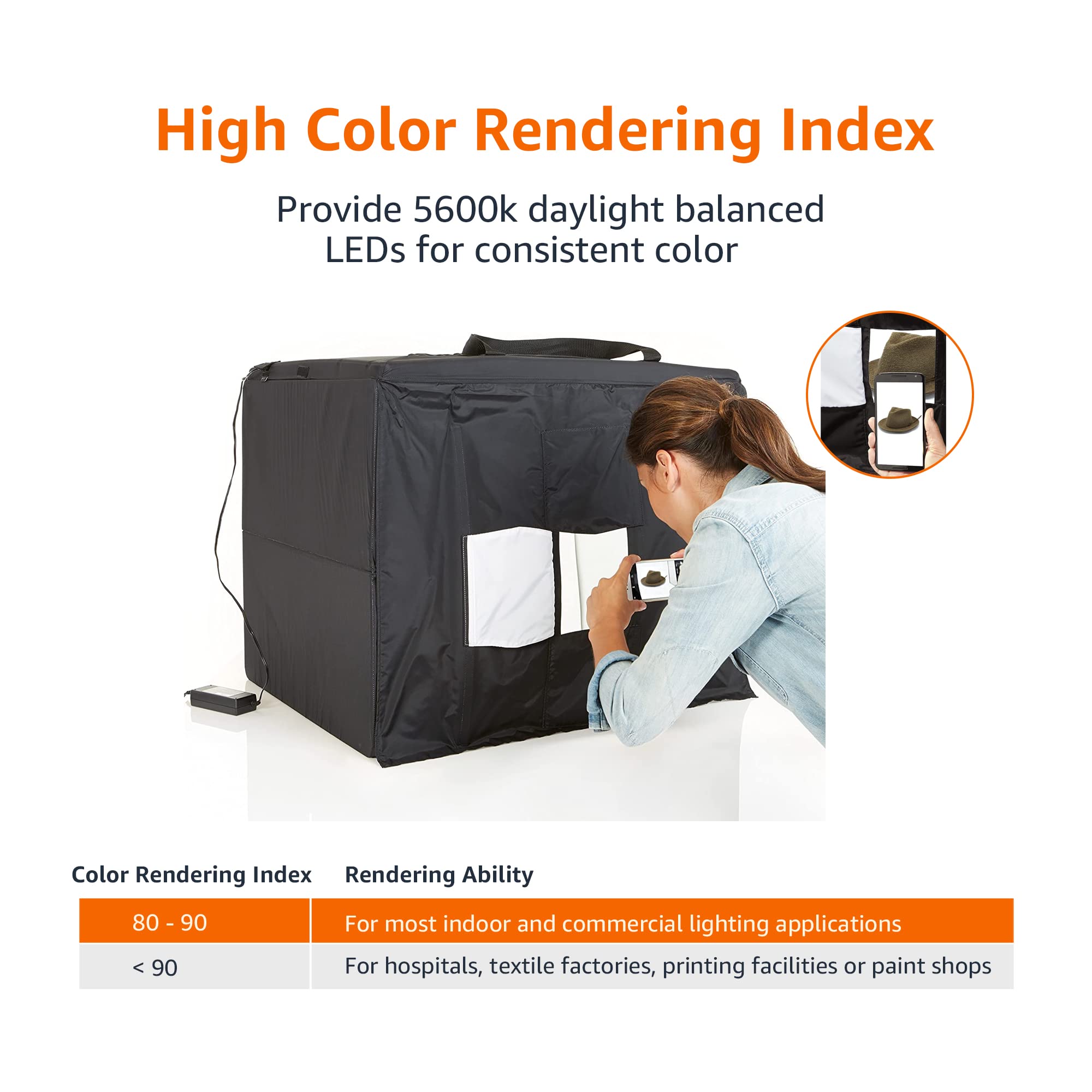 Amazon Basics Studio box fotografico LED pieghevole 55x70