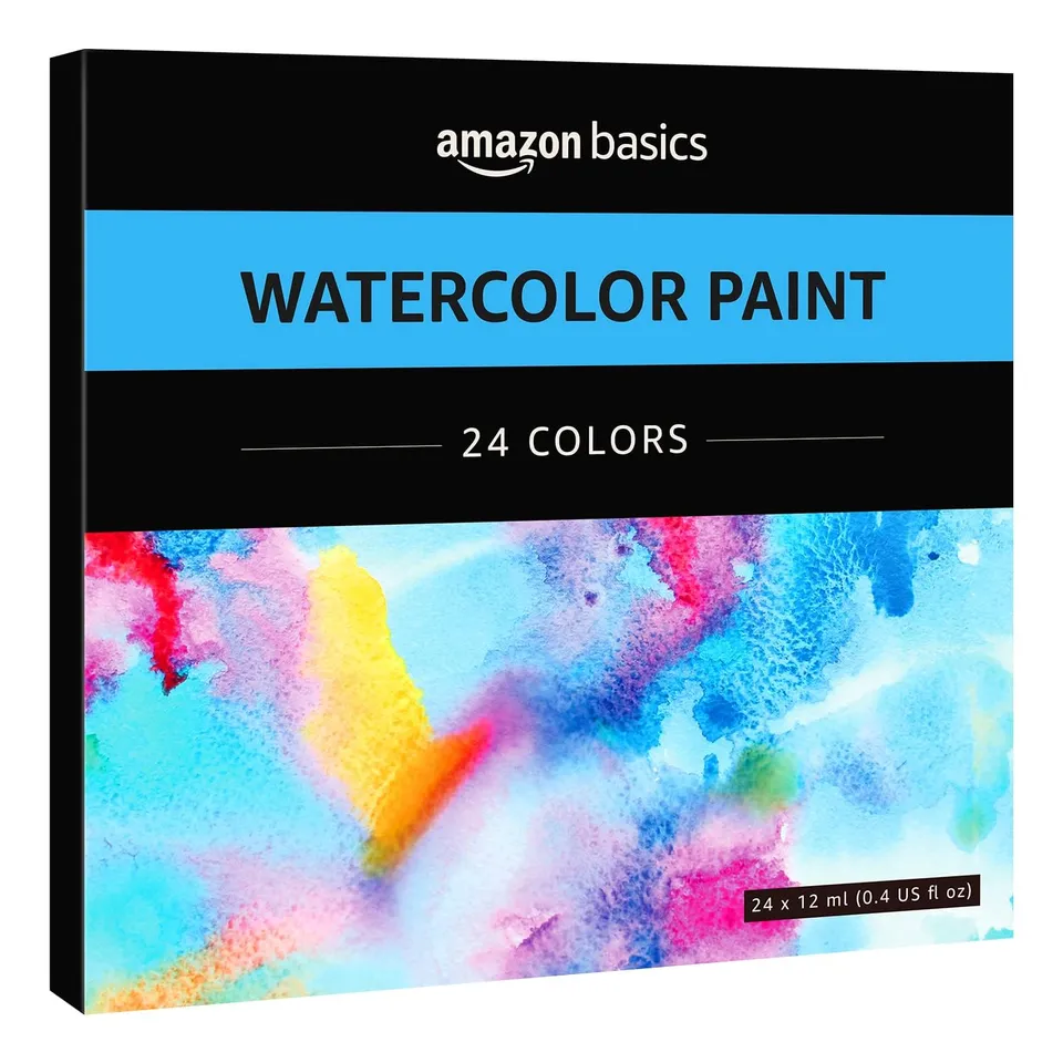 AmazonBasics Acquerelli 24 Tubetti 12 ml Colori Assortiti