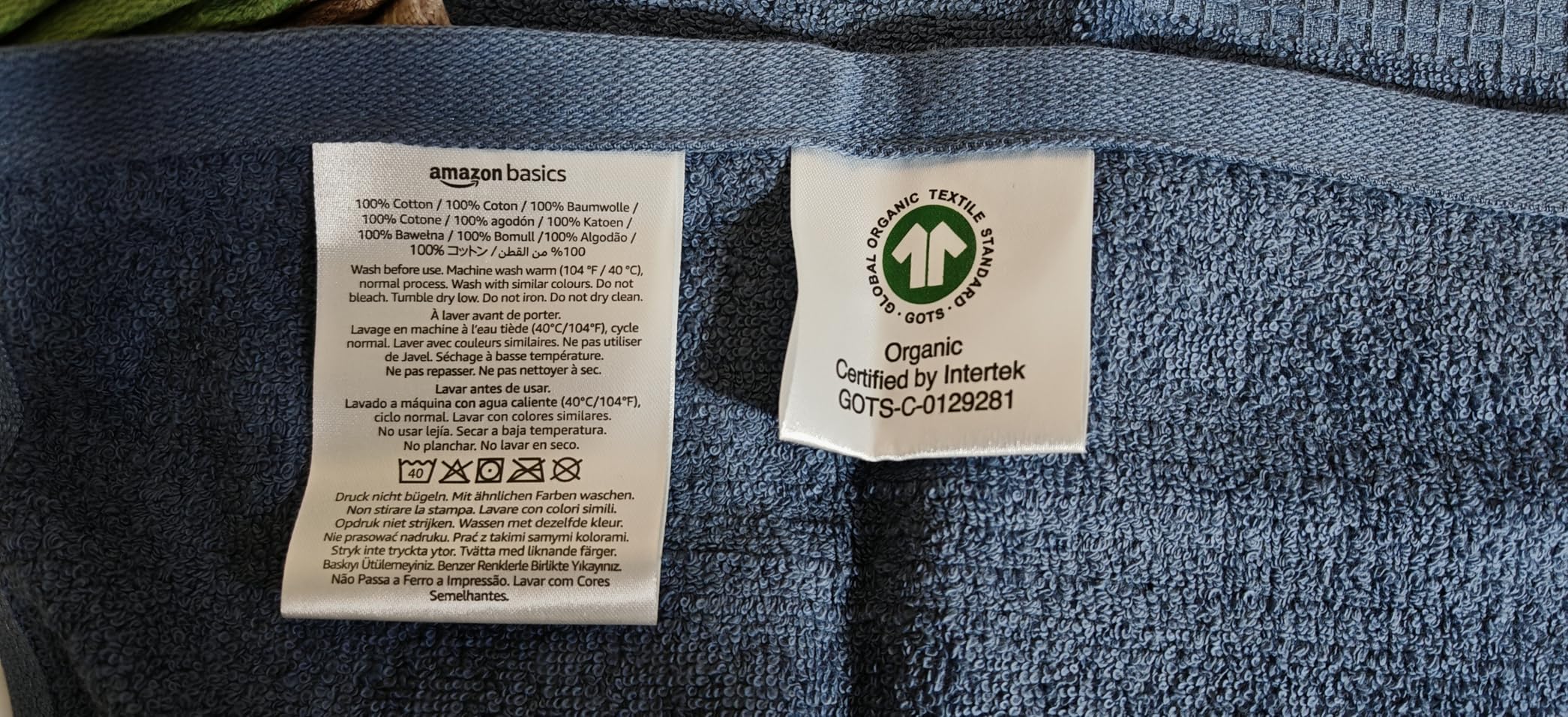Amazon Basics Strofinacci Cucina Cotone Bio 6 Pezzi Nido d'Ape