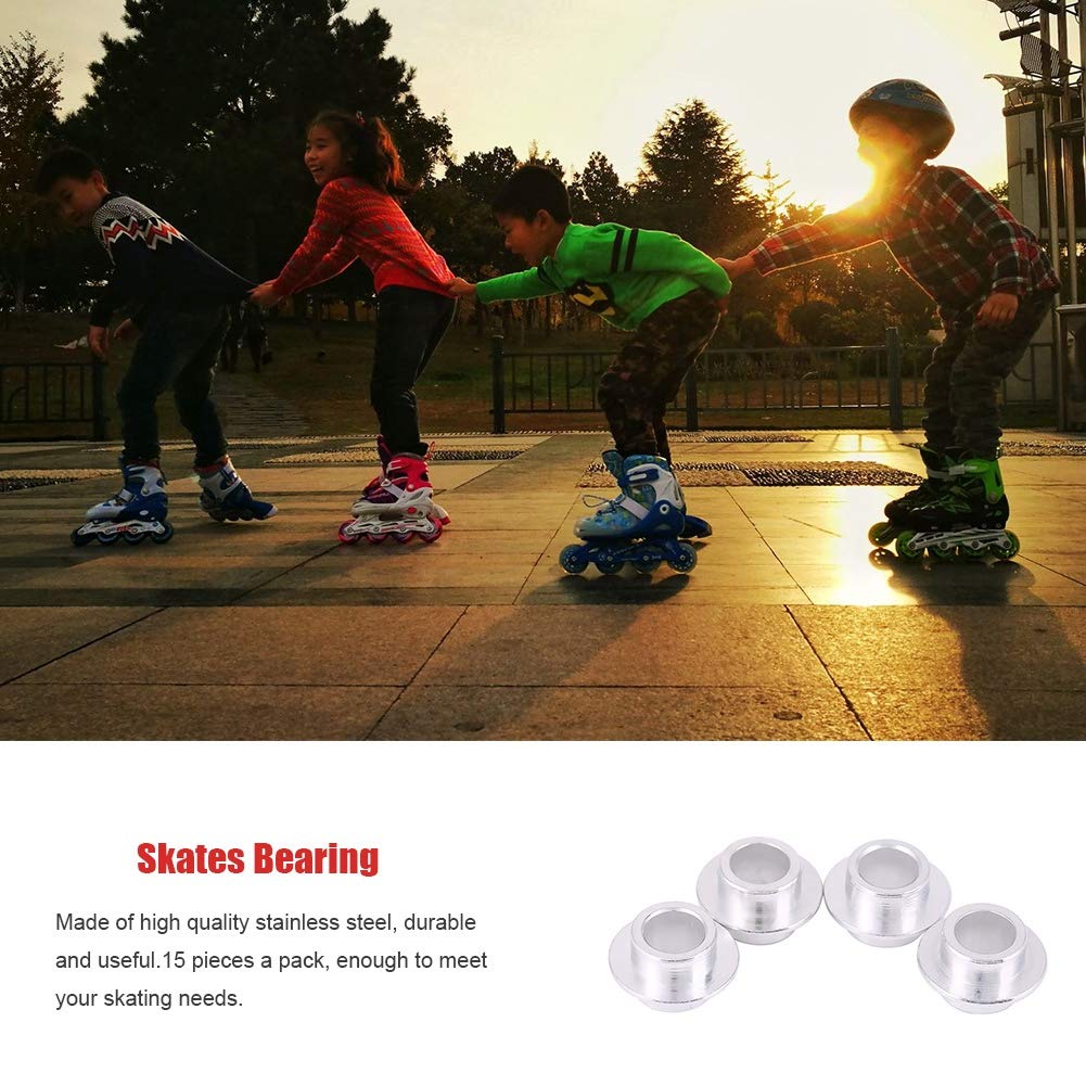 Elprico Distanziatori Cuscinetti Skate Acciaio 15 Pezzi Argento