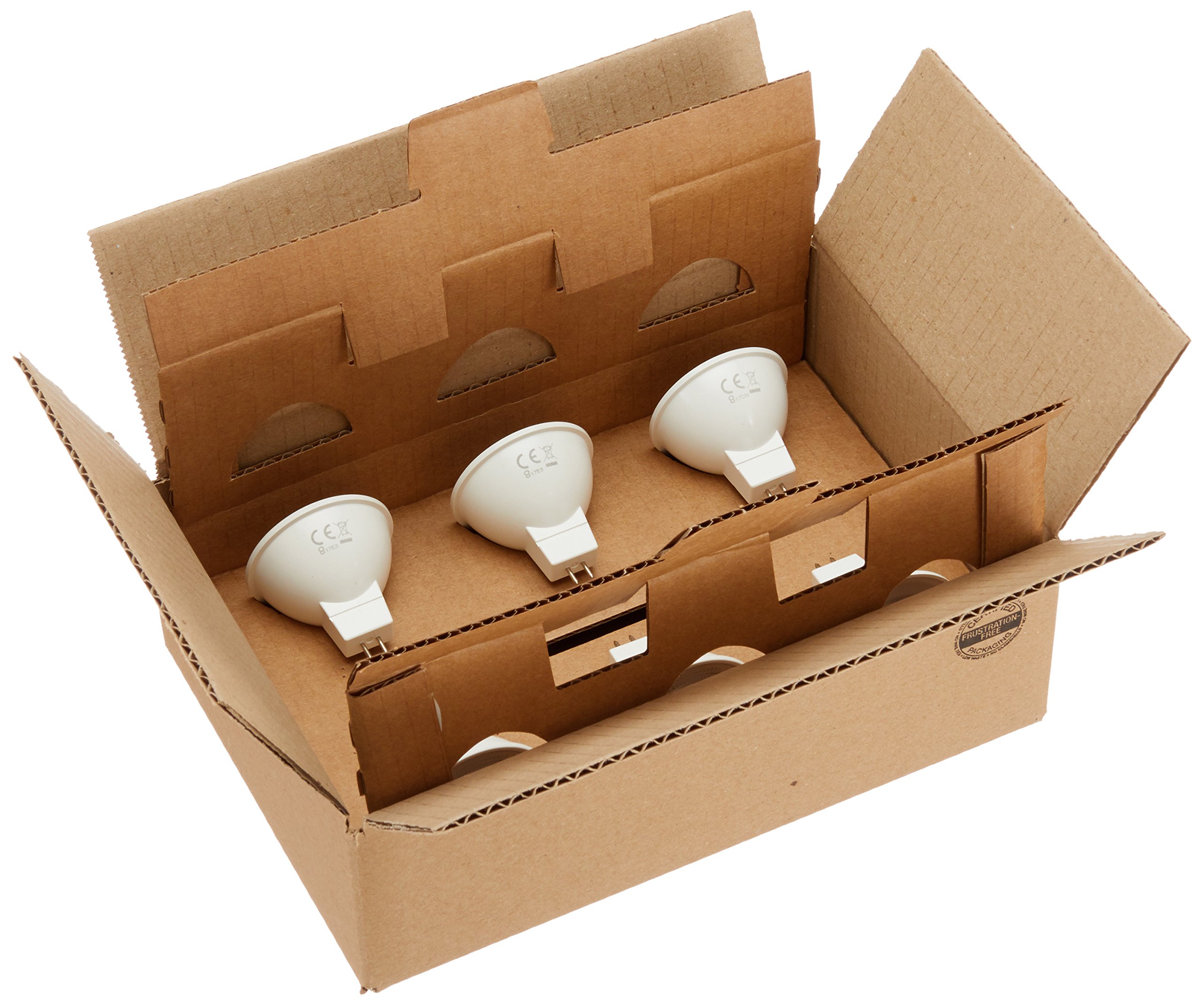 AmazonBasics faretti LED GU5.3 MR16 4,5W 6 pezzi luce calda