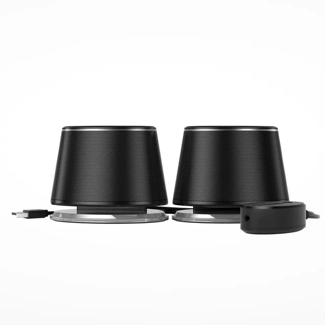 AmazonBasics Altoparlanti PC Bluetooth USB Grandi Neri LED Blu