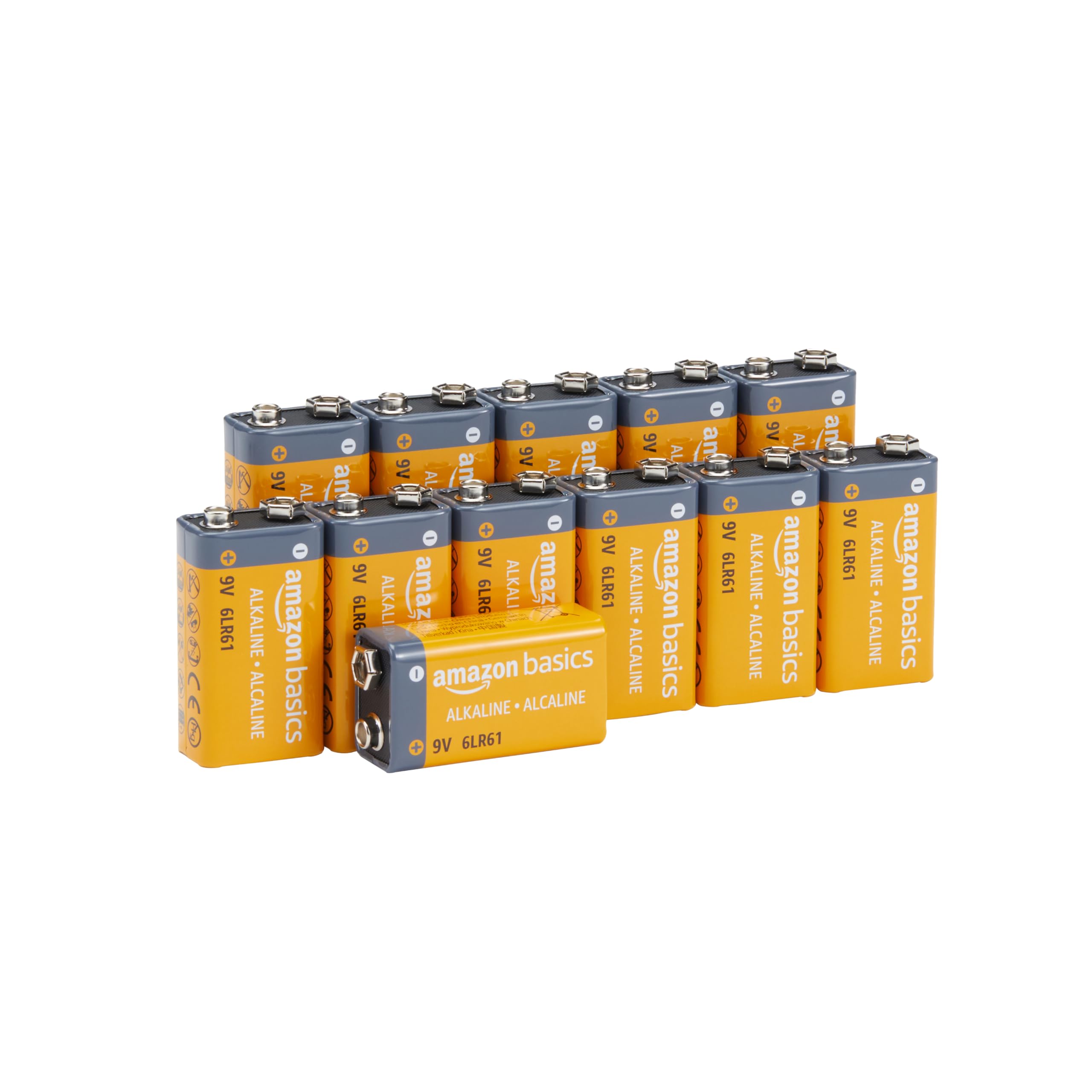 Amazon Basics Batterie Alcaline 9V 8 Pezzi Lunga Durata