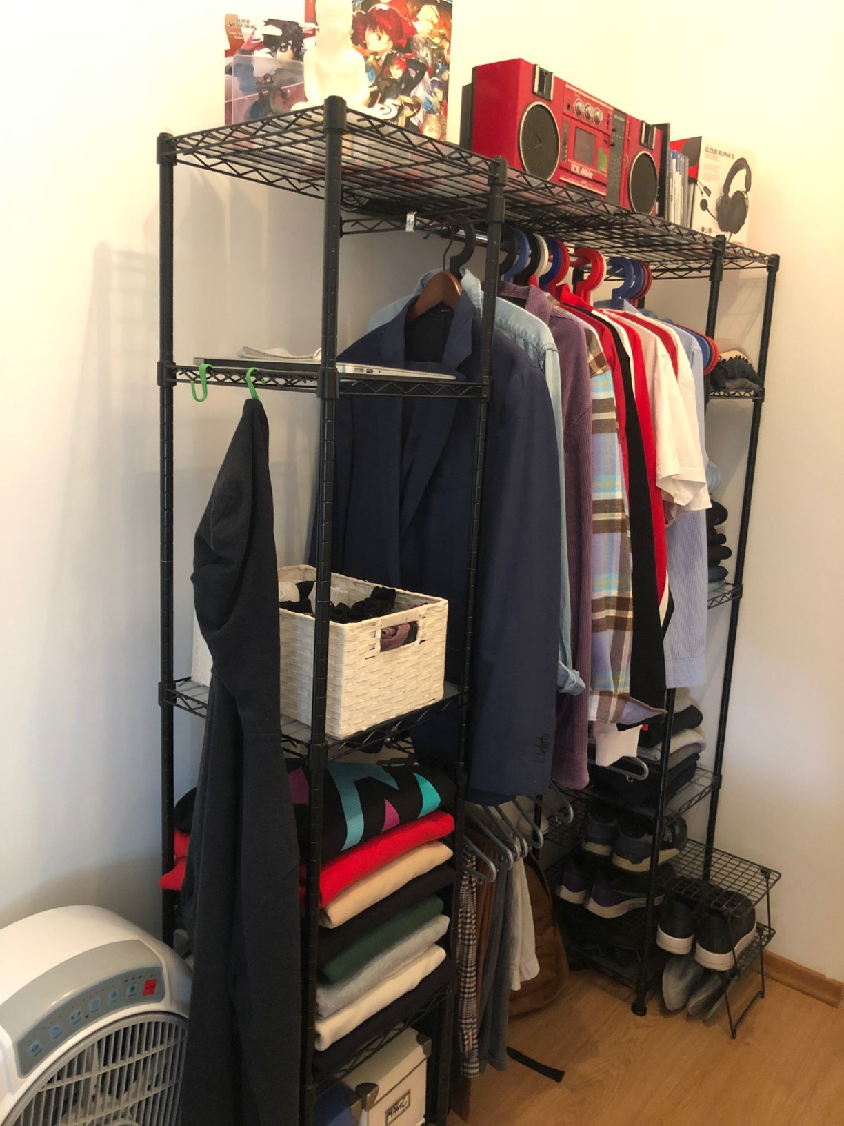 AmazonBasics Organizer Armadio Espandibile Nero Acciaio 203 cm