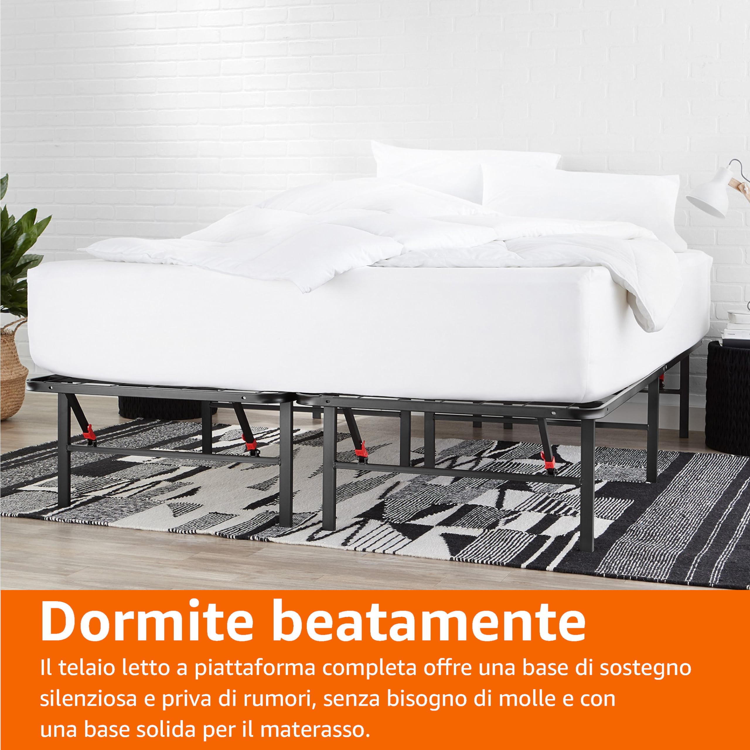 AmazonBasics Base Materasso 90x190 Nero Acciaio