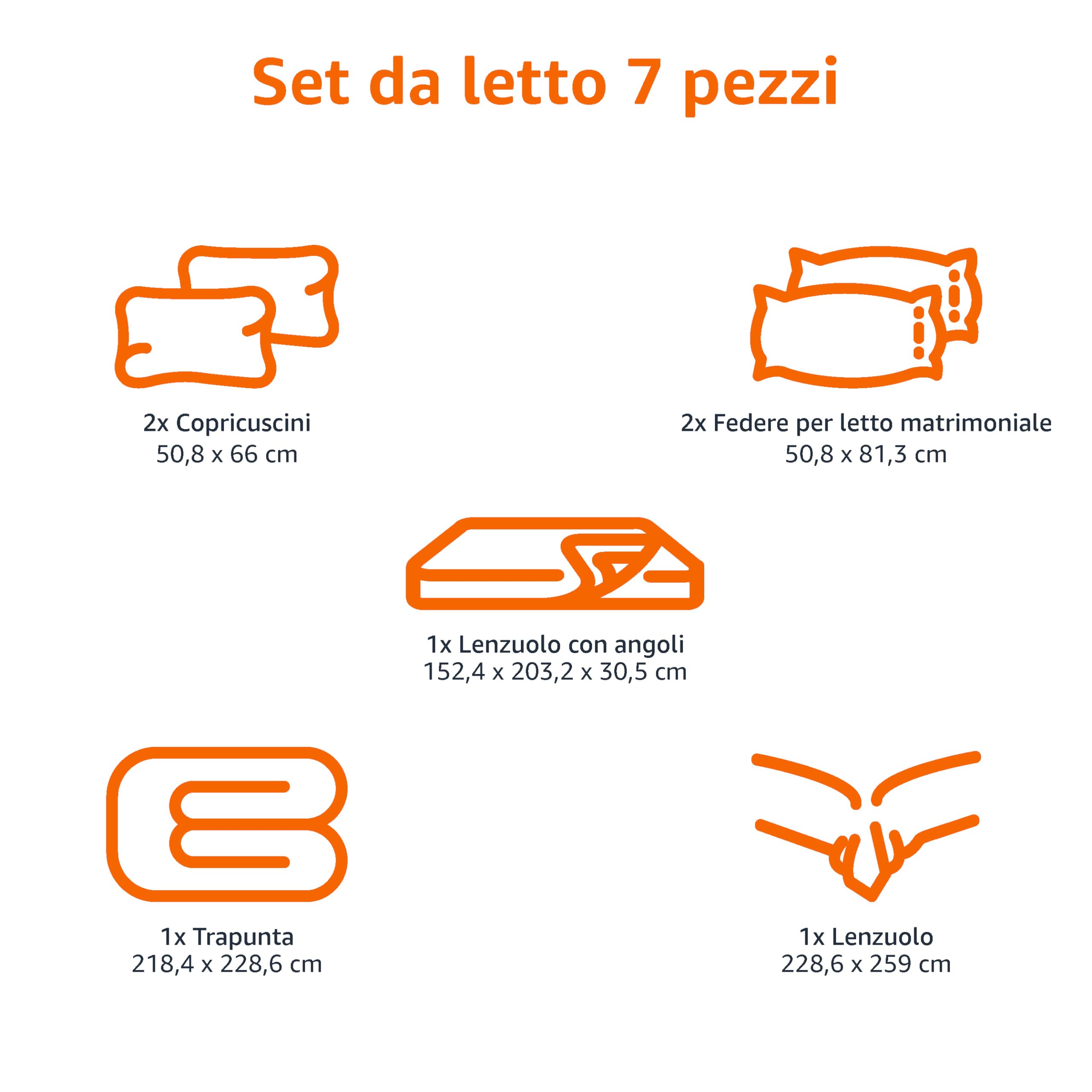 AmazonBasics Set Letto 7 Pezzi Full Queen Blu Marino Scozzese