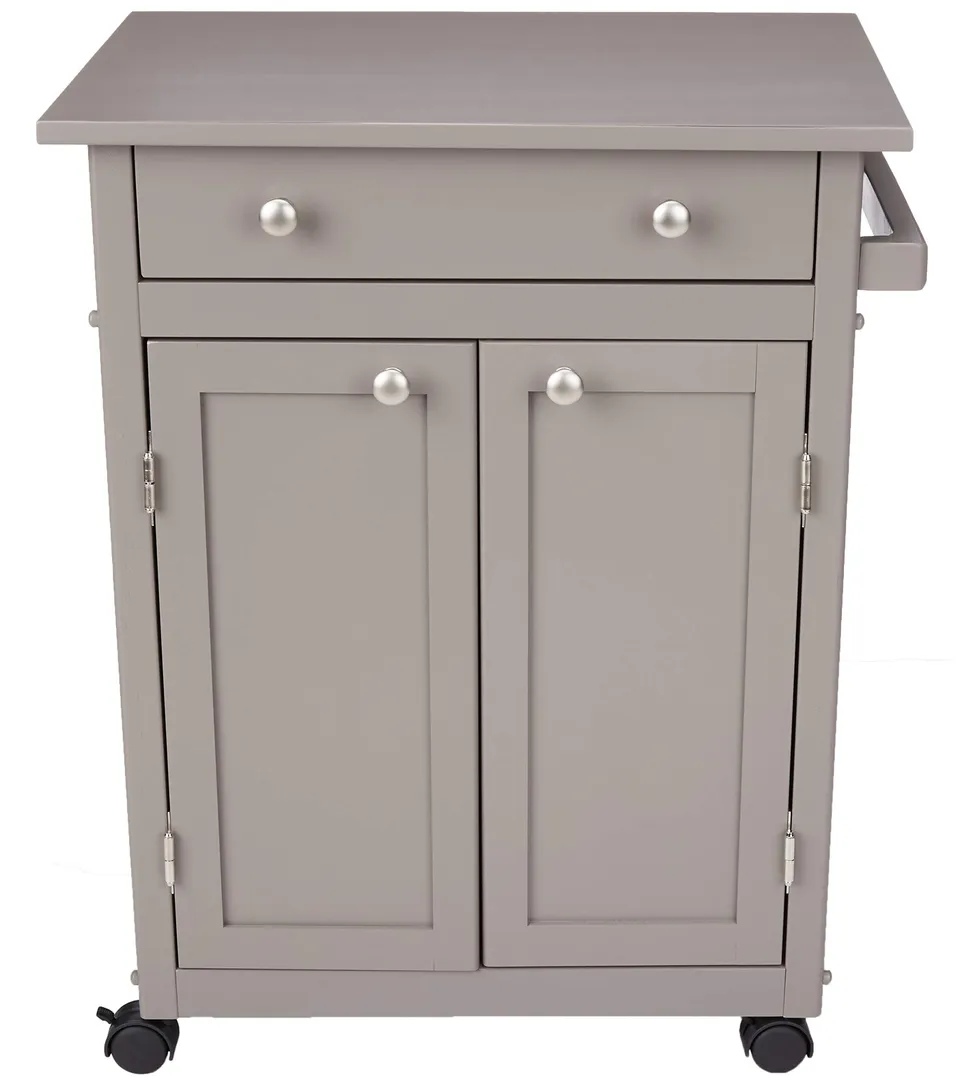 Amazon Basics Classico carrello cucina legno grigio rustico con ruote