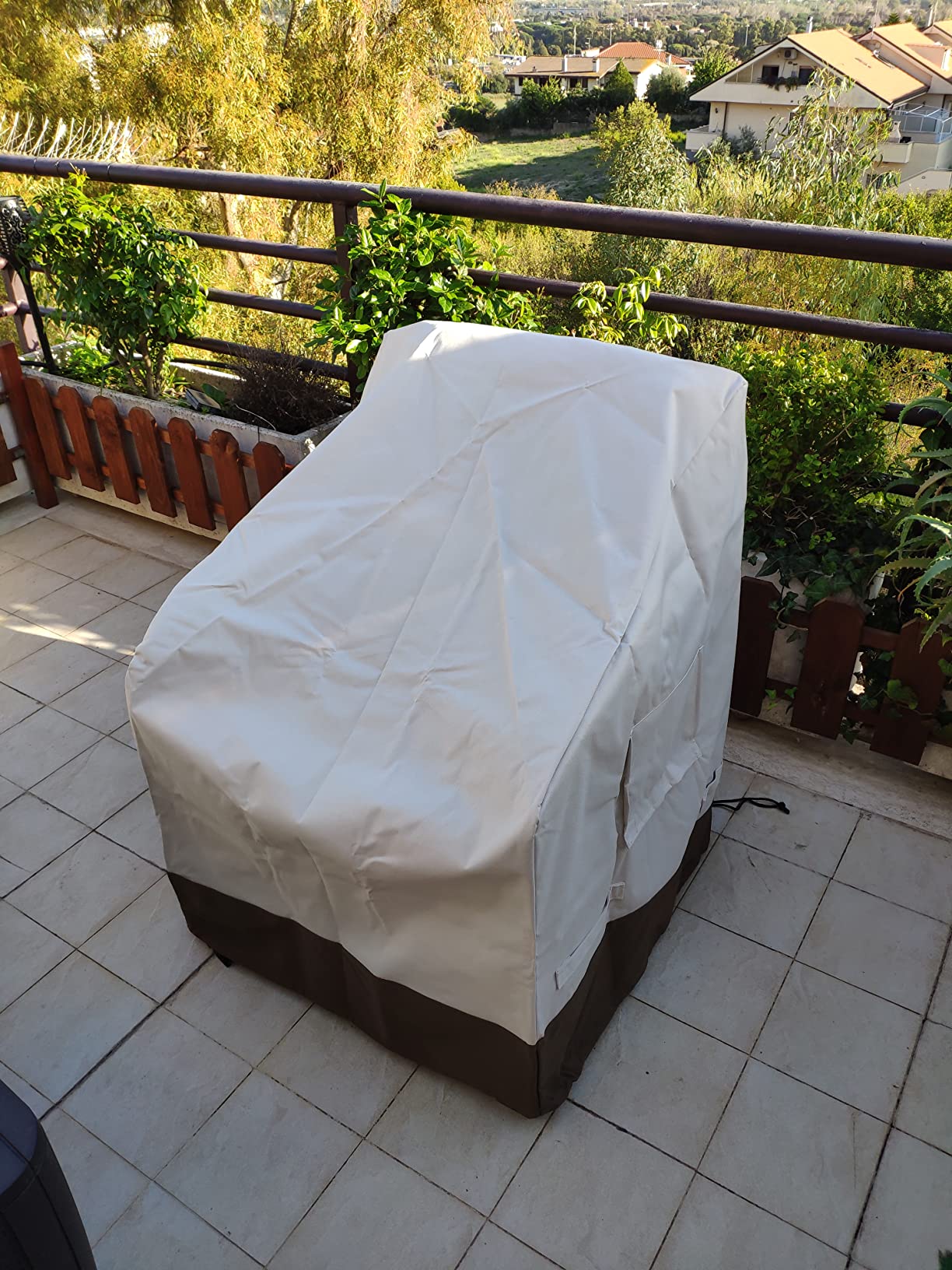 Amazon Basics Single copertura sedie giardino beige 91x63