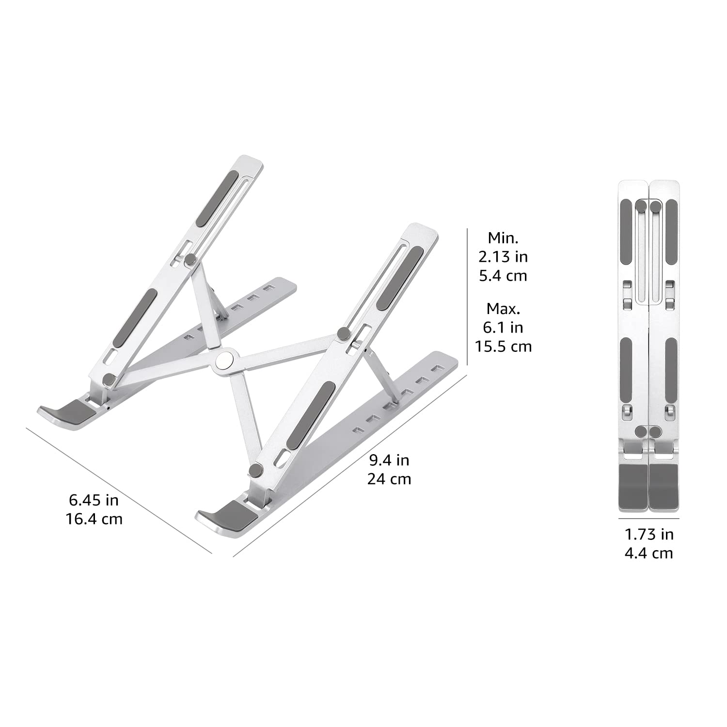 Amazon Basics supporto laptop alluminio 10-15,6" argento 6 angoli