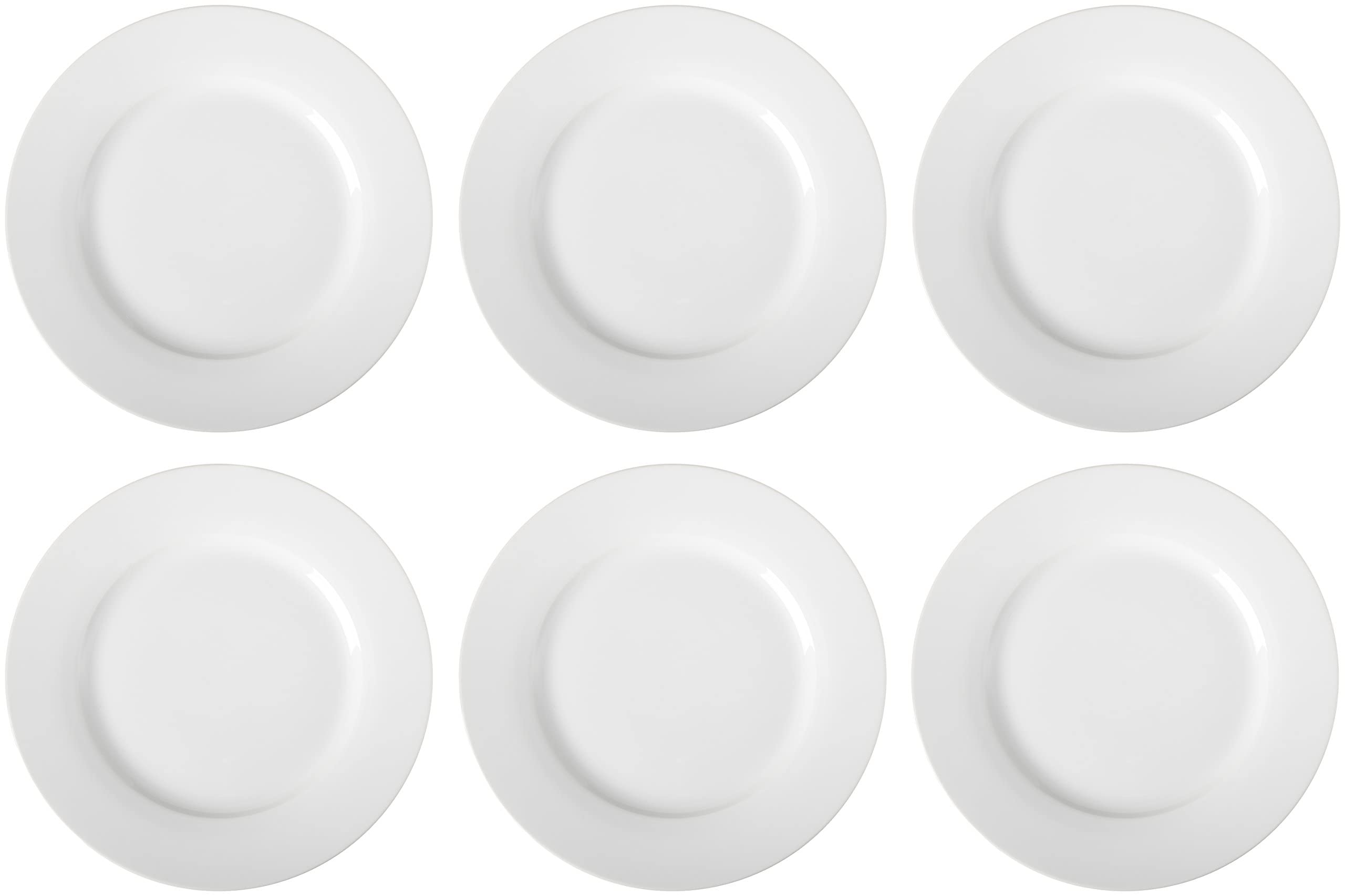 AmazonBasics Piatti Piani Porcellana 26,7 cm 6 Pezzi