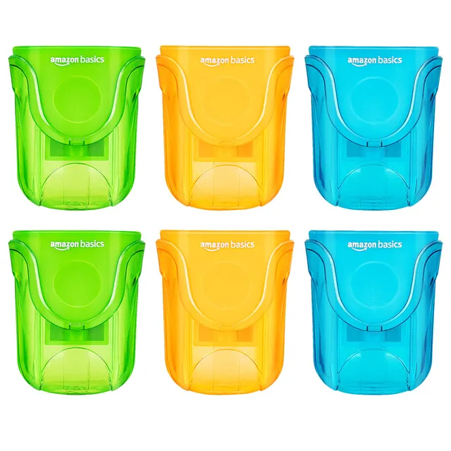 Amazon Basics Temperamatite 1 Foro con Contenitore 6 Pezzi