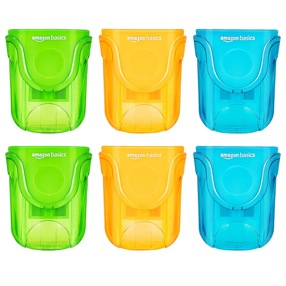 Amazon Basics Temperamatite 1 Foro con Contenitore 6 Pezzi