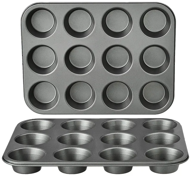 AmazonBasics teglia muffin antiaderente 12 stampi confezione 2