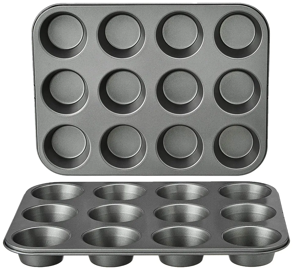 AmazonBasics teglia muffin antiaderente 12 stampi confezione 2