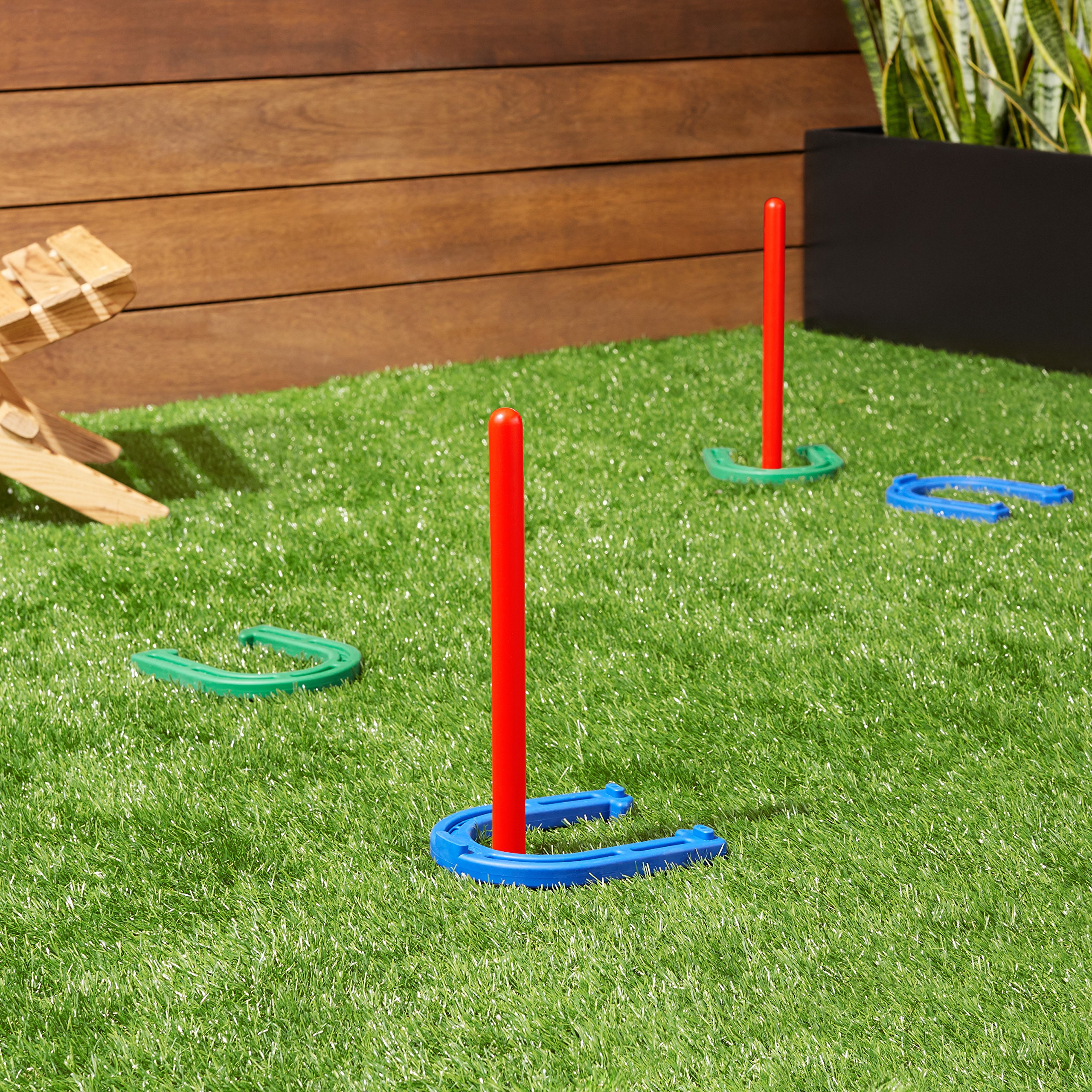 Amazon Basics set ferri di cavallo gomma 4 pezzi portatile