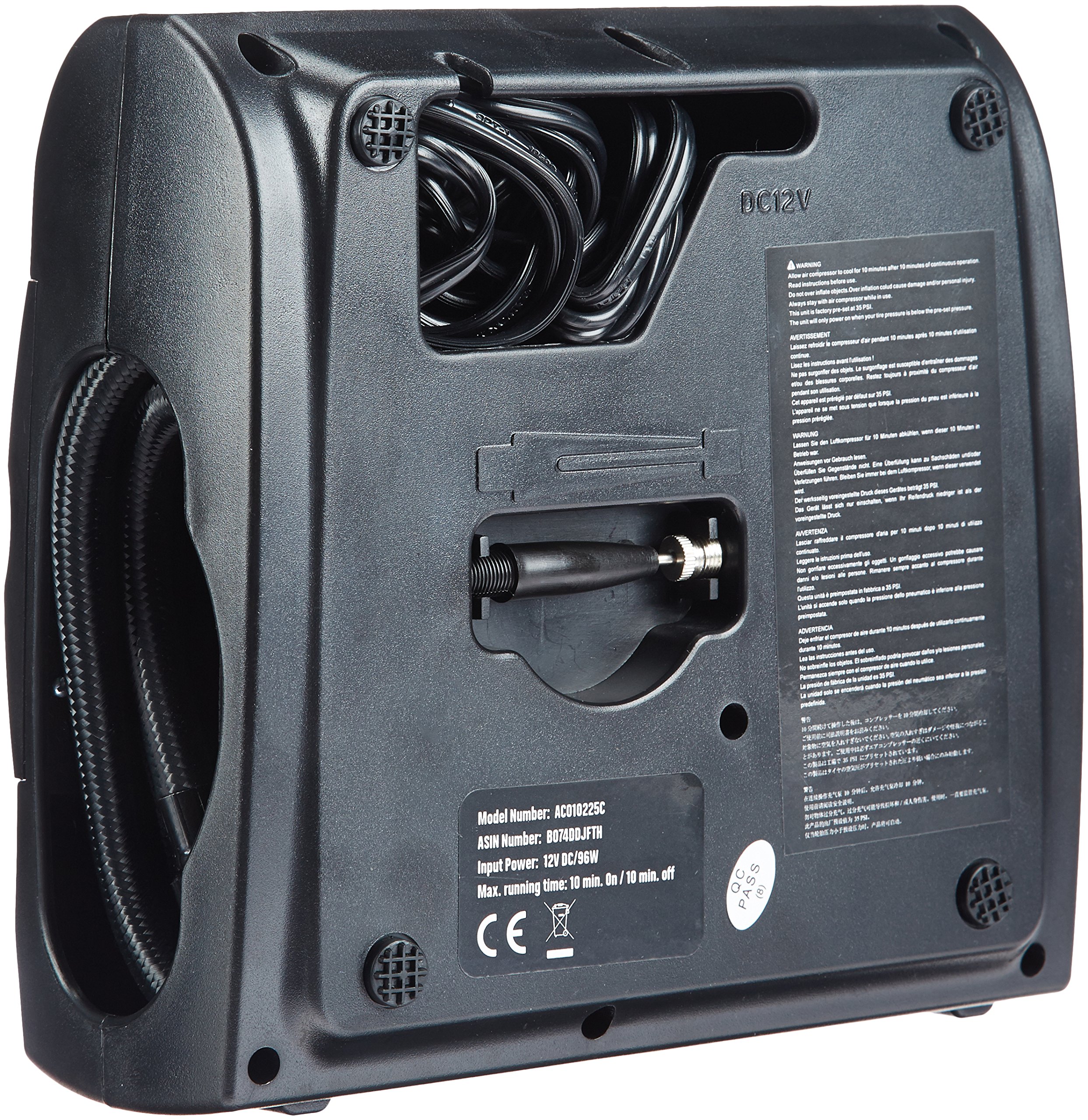 Amazon Basics Compressore Aria Portatile 12V 150 PSI Nero