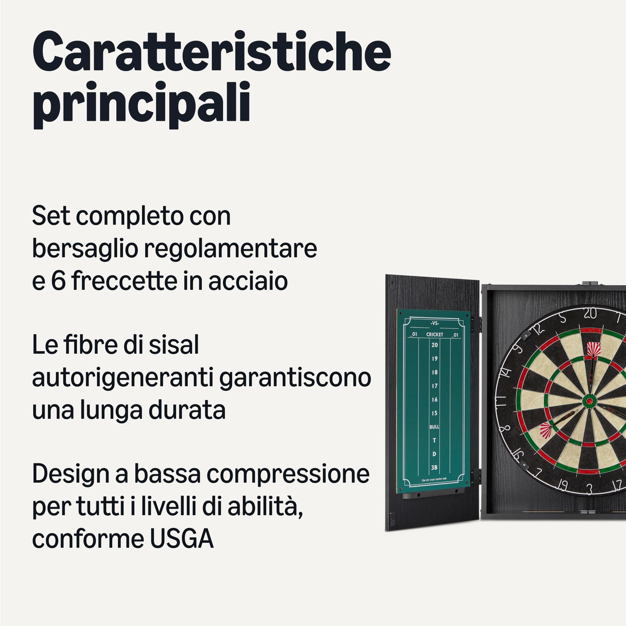 Amazon Basics Bersaglio Freccette Sisal con Mobiletto