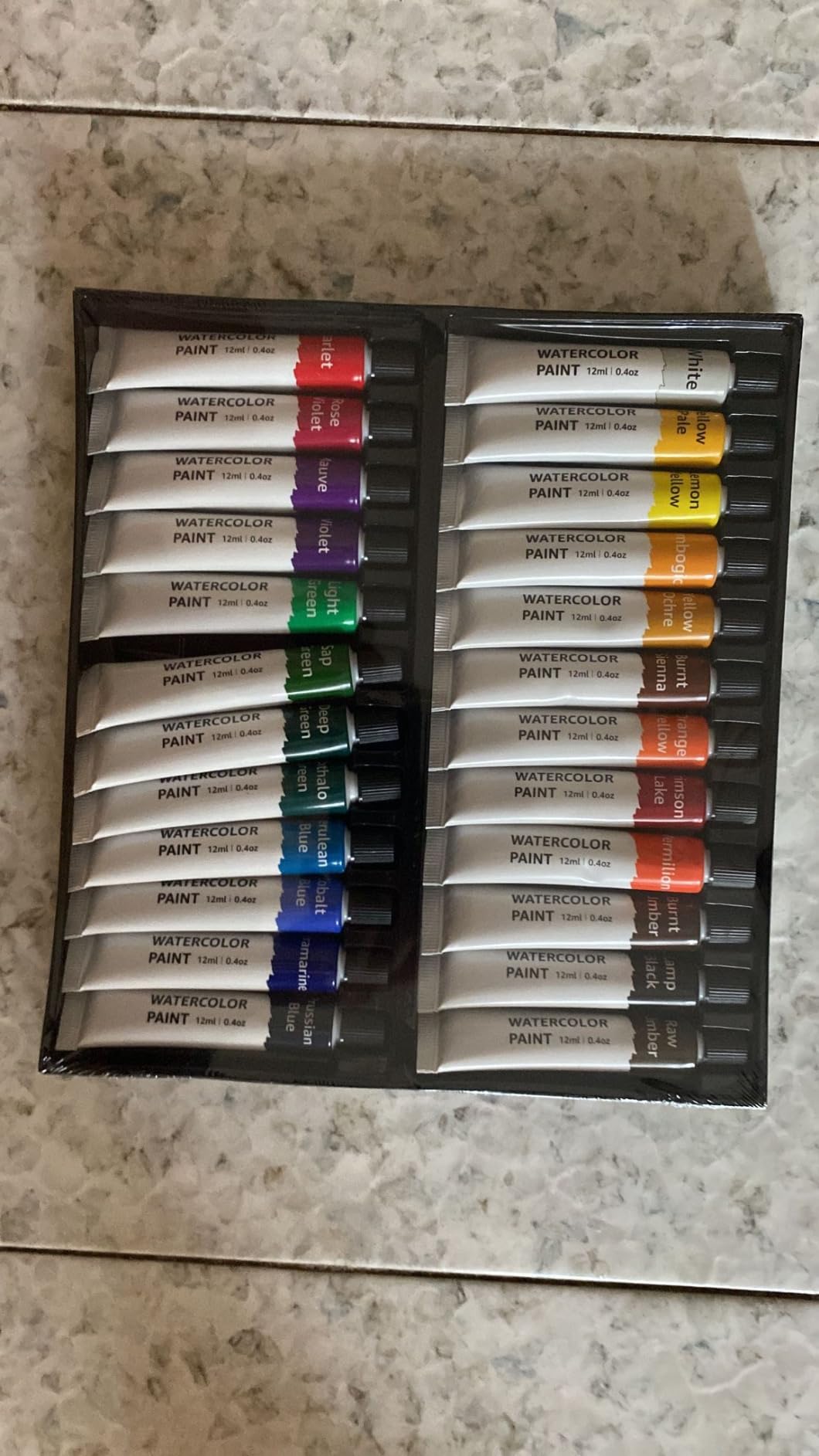 AmazonBasics Acquerelli 24 Tubetti 12 ml Colori Assortiti