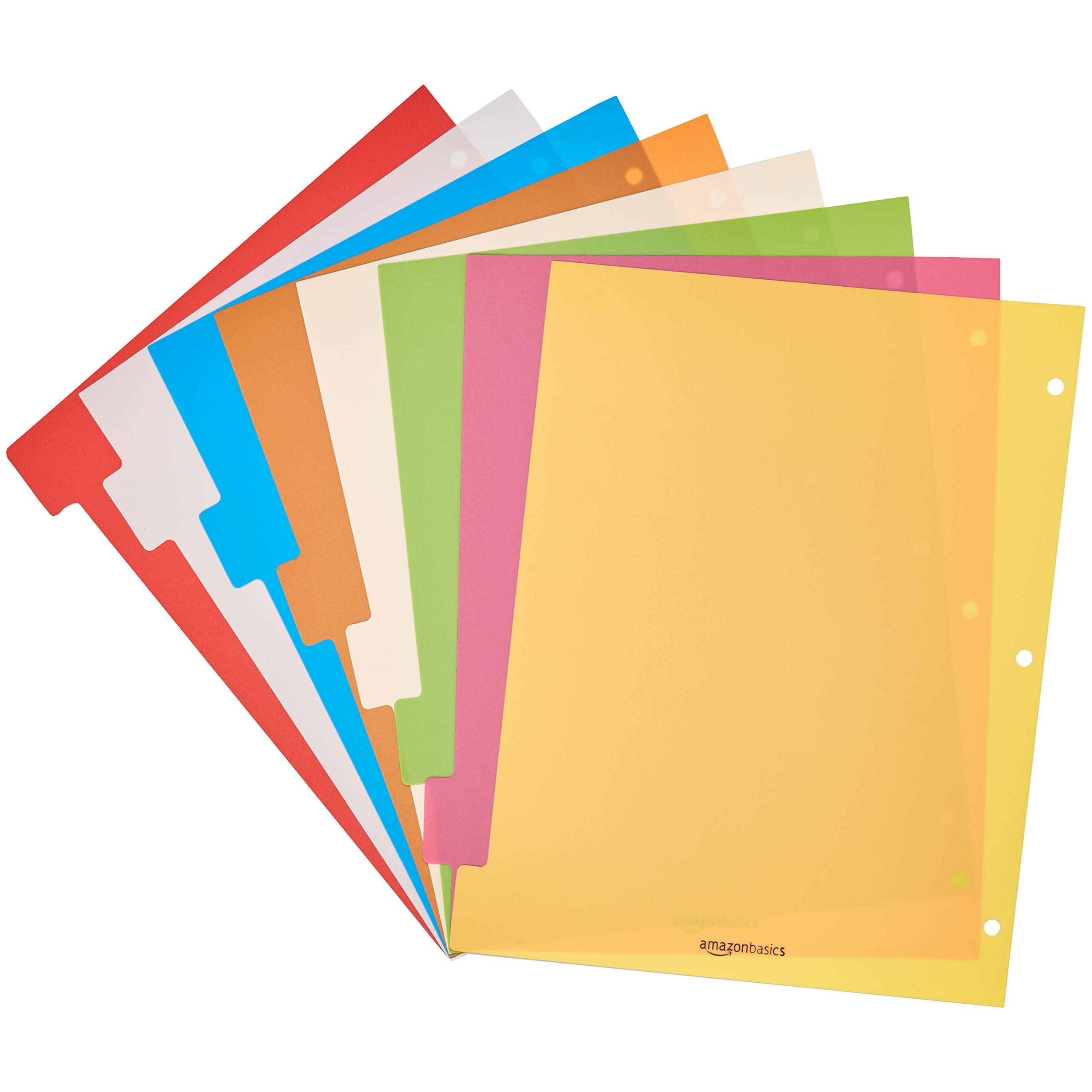 Amazon Basics Divisori 8 Linguette Lettera 6 Pezzi Colorati