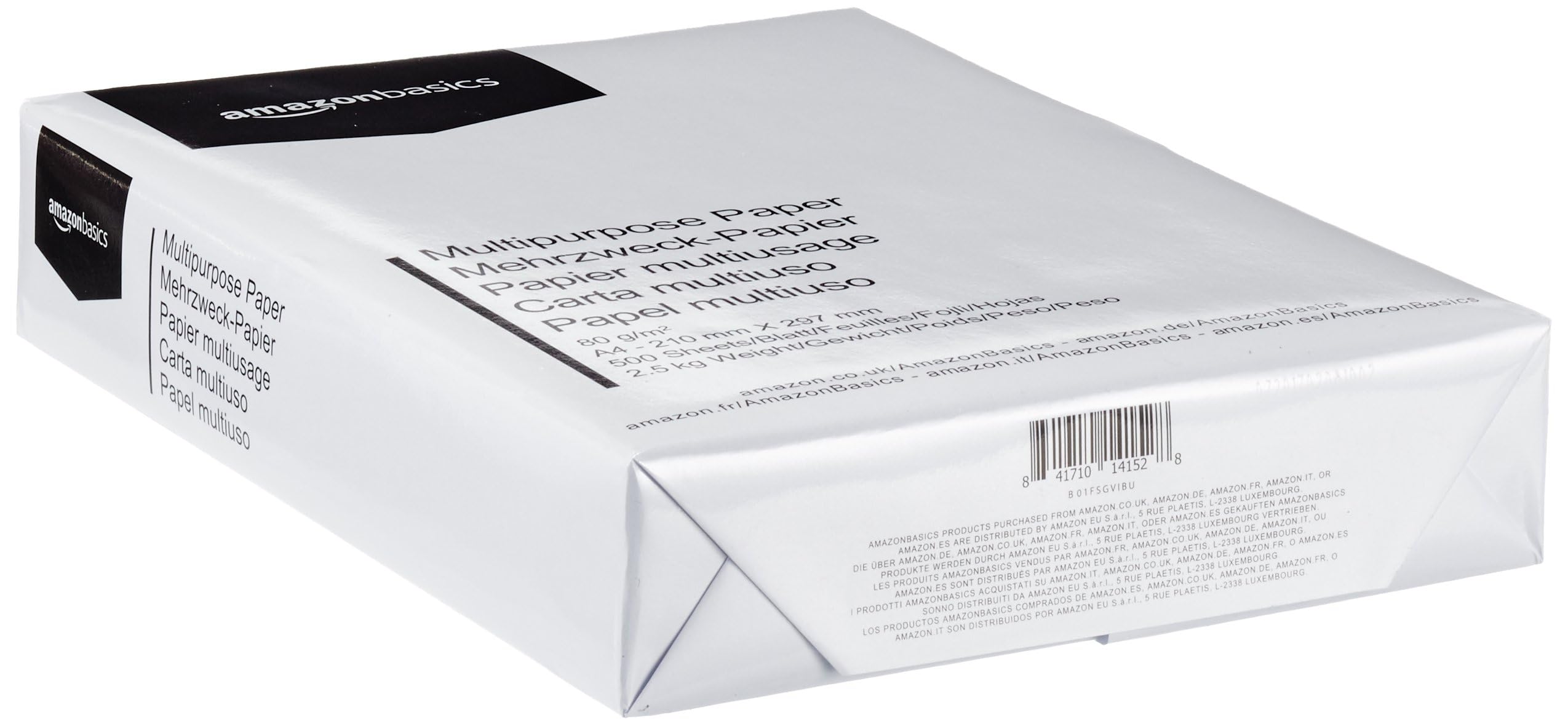 Amazon Basics Carta da Stampa Multiuso A4 80g 2500 Fogli Bianca