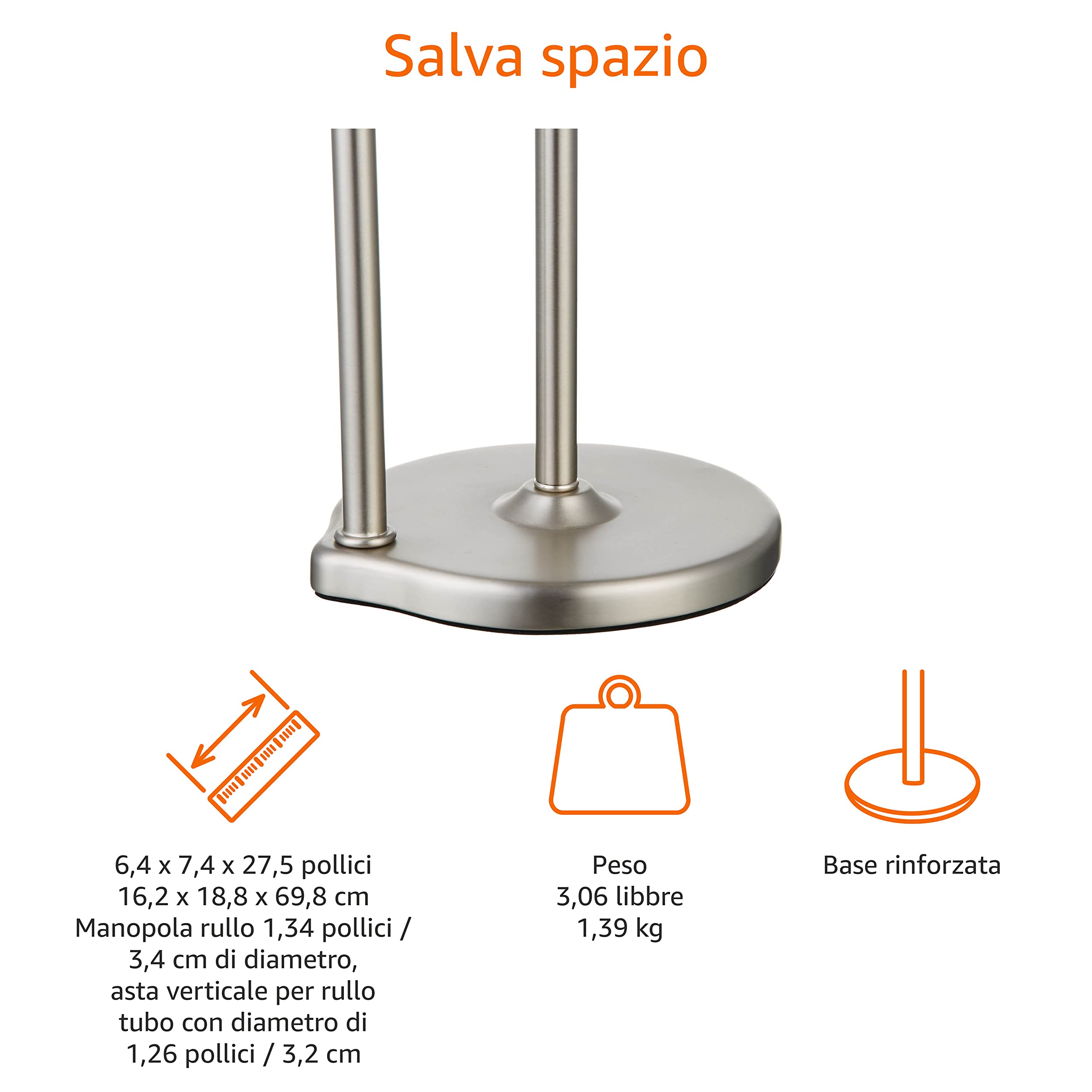 AmazonBasics piantana portarotolo carta igienica nichel