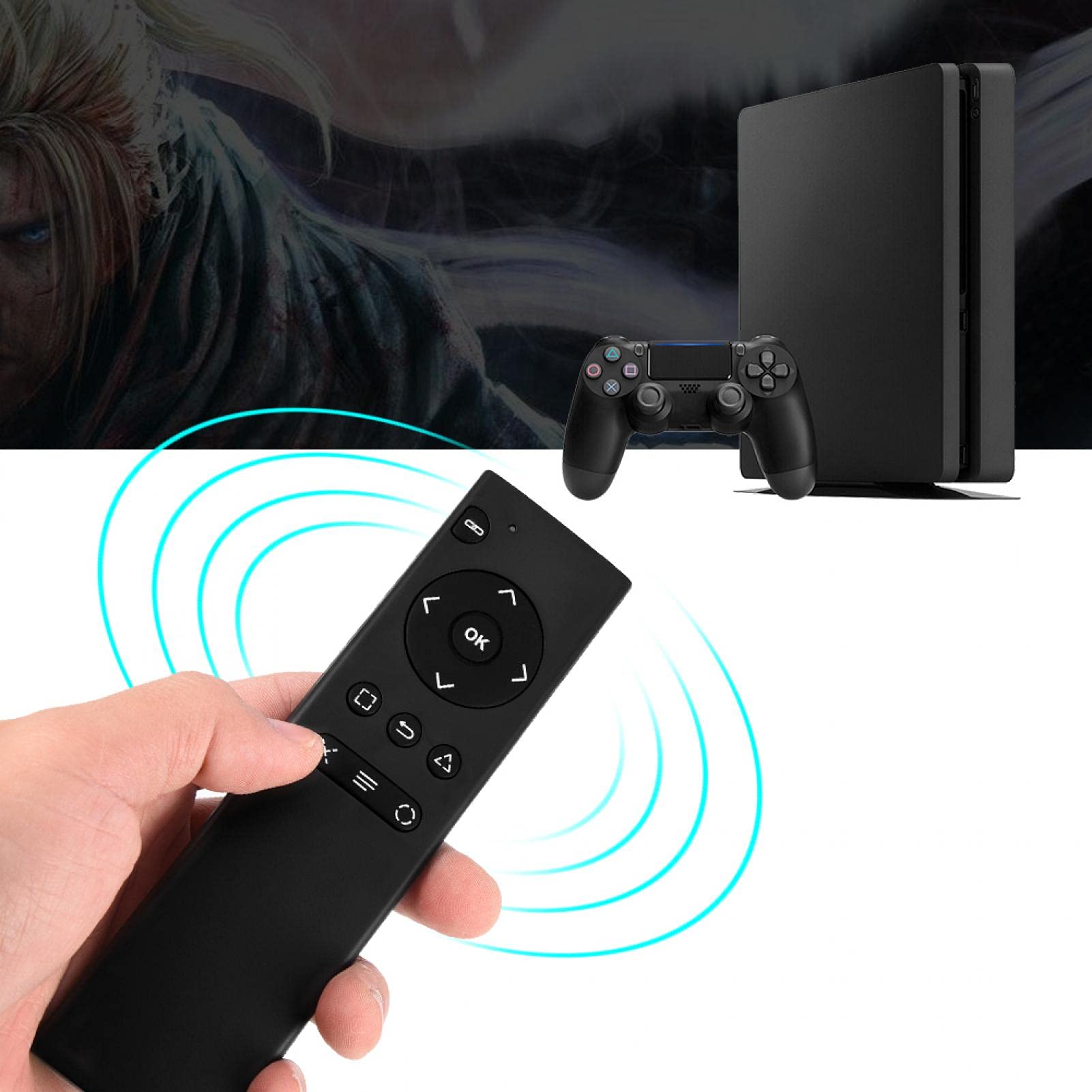 Elprico Telecomando Wireless 2.4GHz PS4 DVD Nero