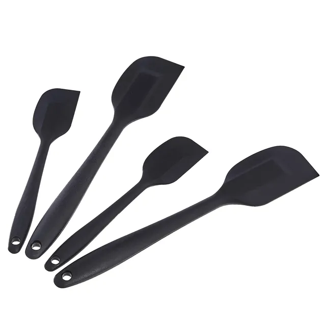 Amazon Basics Set 4 Spatole Silicone Nero Antiaderenti BPA Free