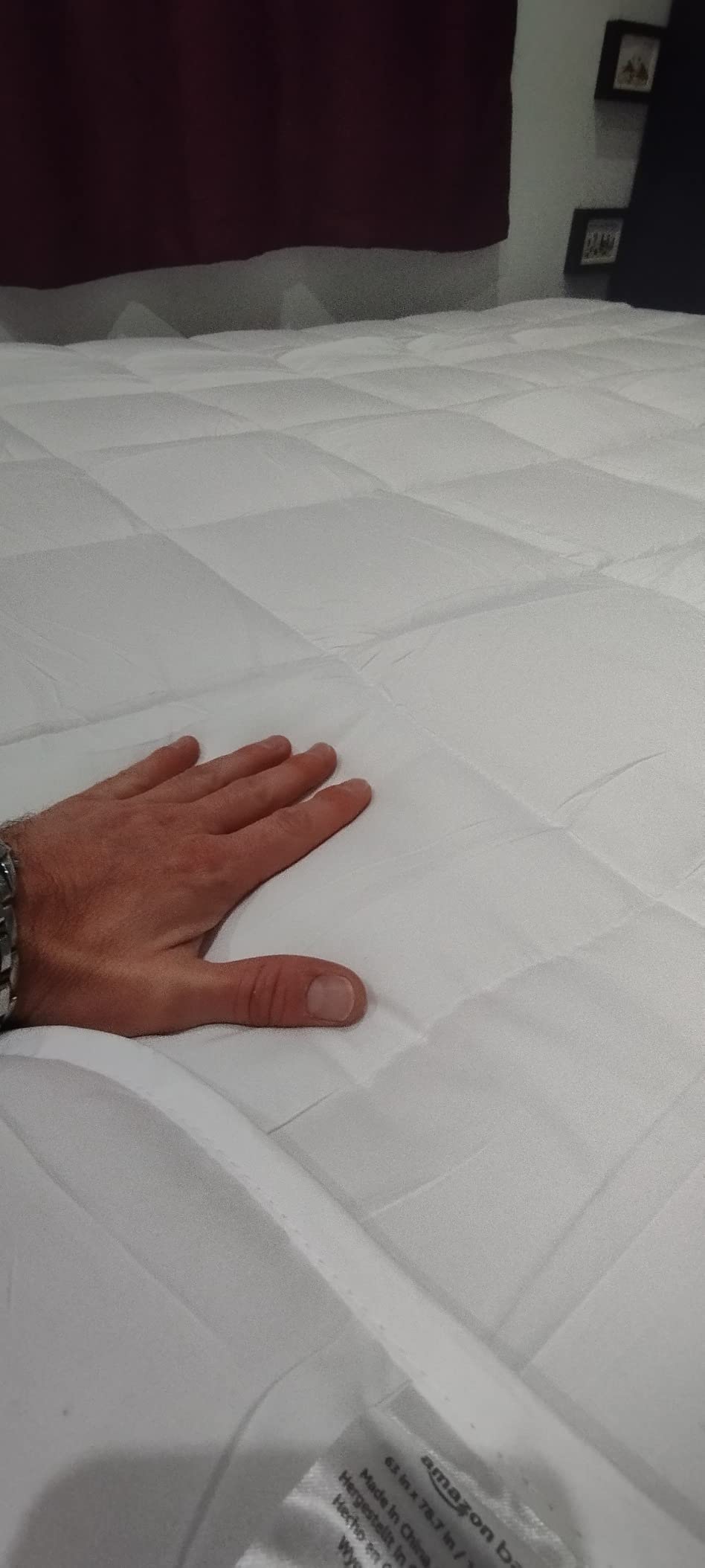 AmazonBasics Coprimaterasso 160x200 Bianco Trapuntato Morbido
