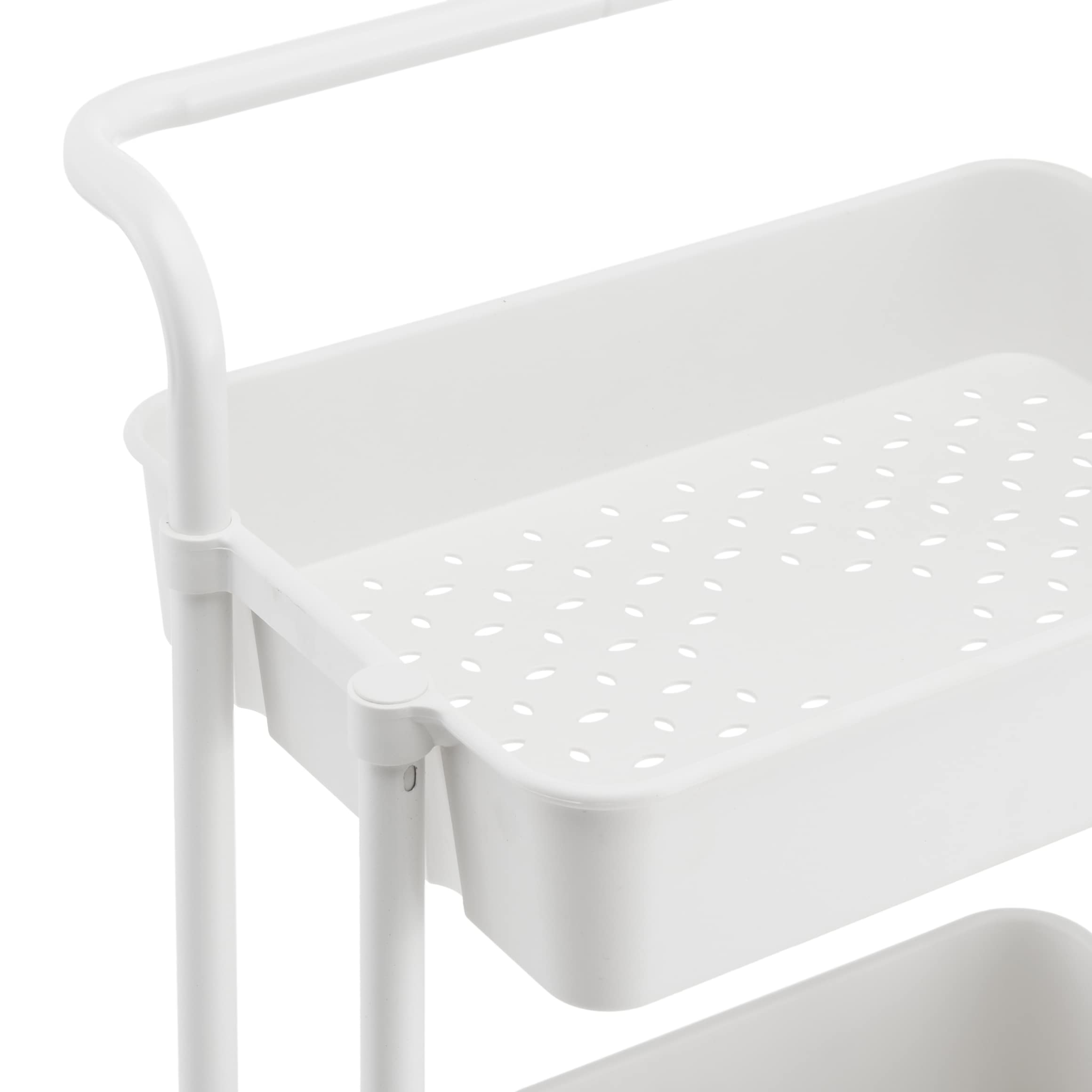 Amazon Basics Carrello 3 Ripiani Bianco con Ruote