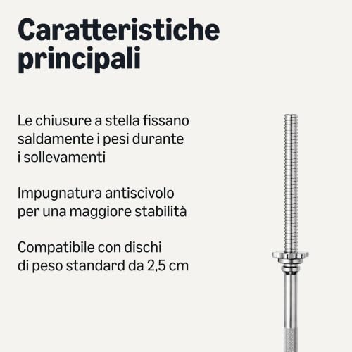 Amazon Basics Bilanciere Dritto 152,4cm Cromato