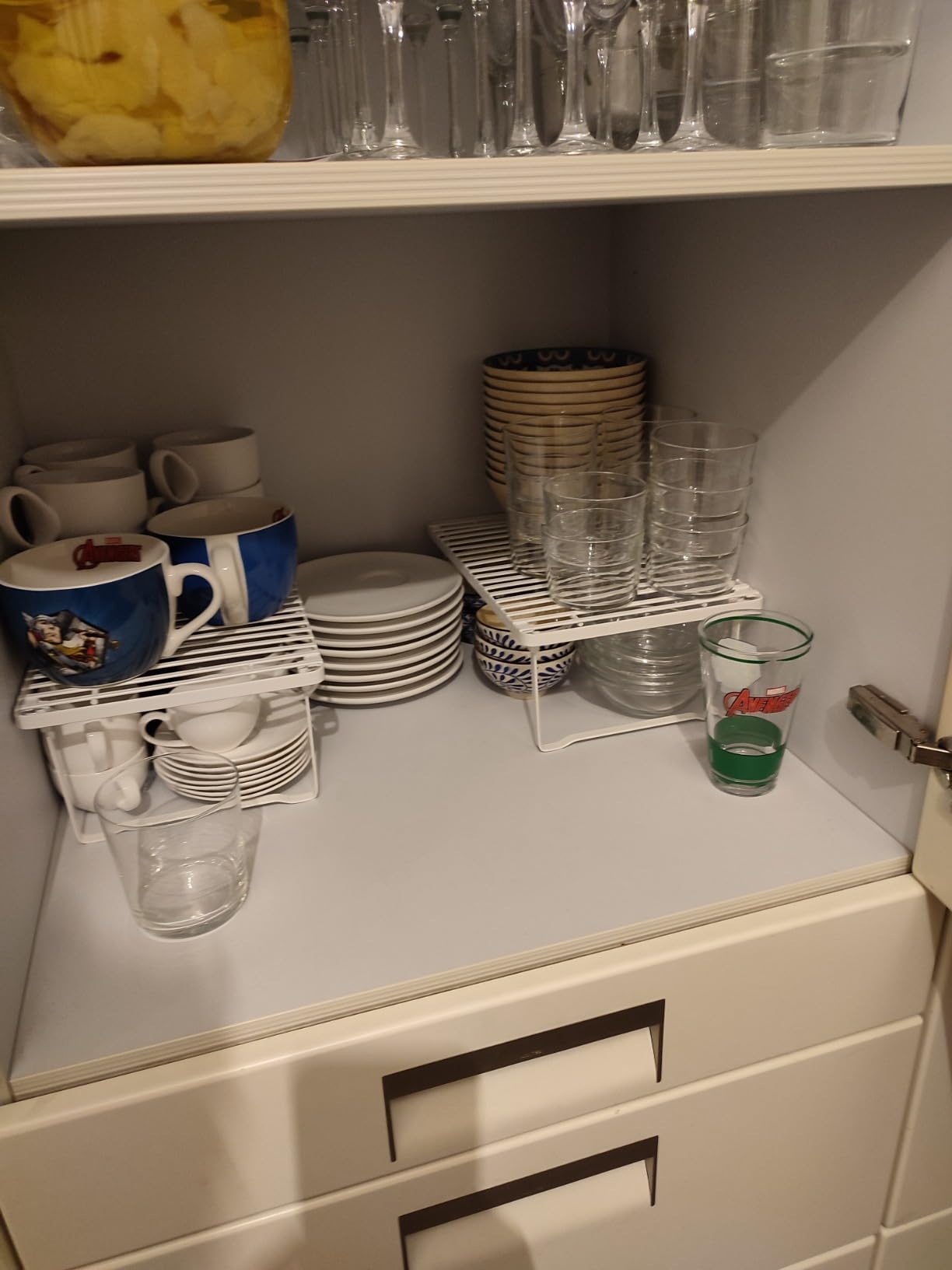 AmazonBasics Ripiani Cucina Impilabili Bianchi 2 Pezzi Acciaio