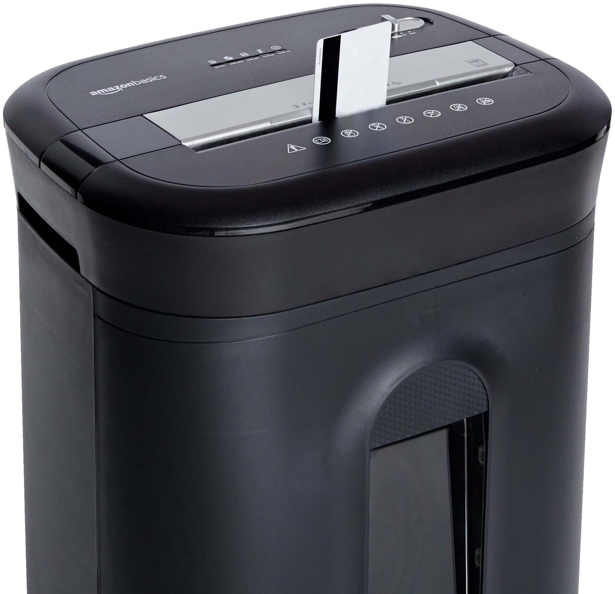 Amazon Basics Distruggidocumenti 15 Fogli P-4 Nero 22,7L con Ruote