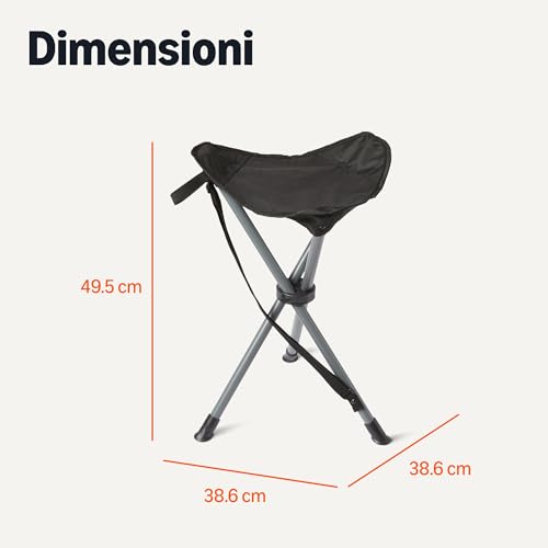 Amazon Basics sgabello campeggio pieghevole nero 102 kg