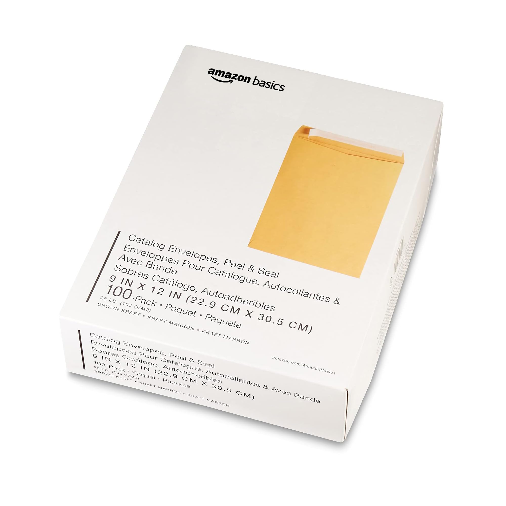 AmazonBasics Buste Catalogo Kraft Adesive 22,9x30,5cm 100 Pezzi
