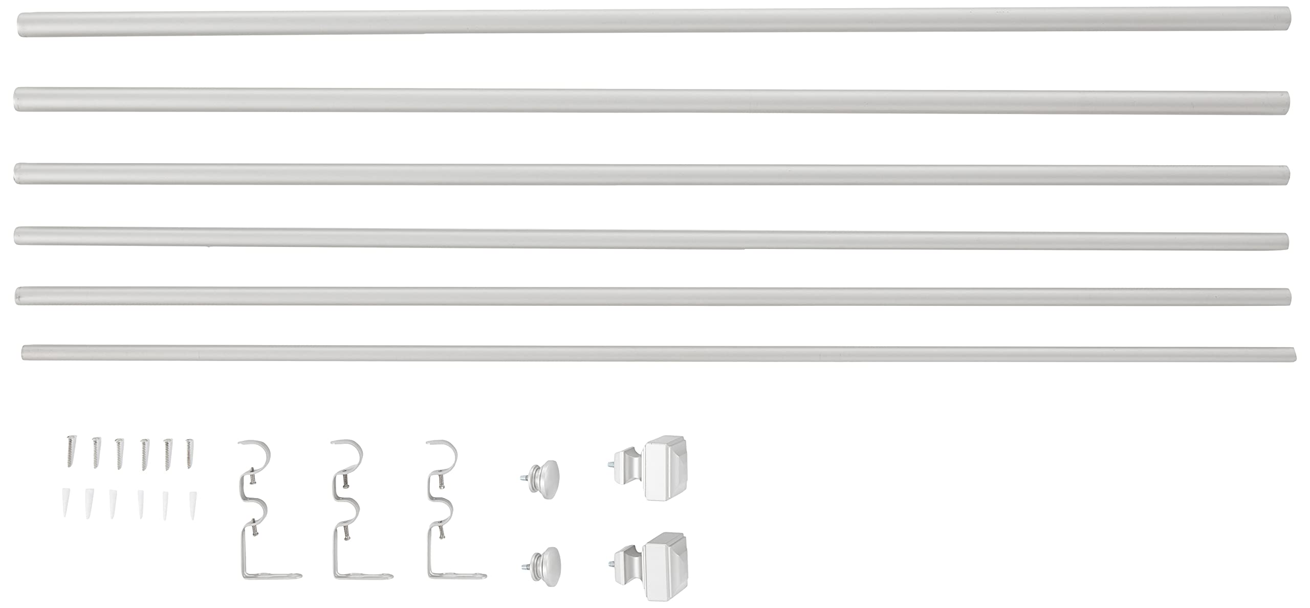 Amazon Basics Bastone Doppio Tenda 183-366 cm Nichel Estensibile