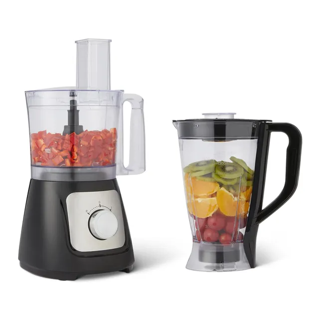 Amazon Basics Robot Cucina 800W Nero 2,4 L con Frullatore