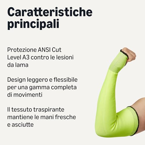 AmazonBasics Manicotti Antitaglio Gialli 45,7 cm 10 Paia