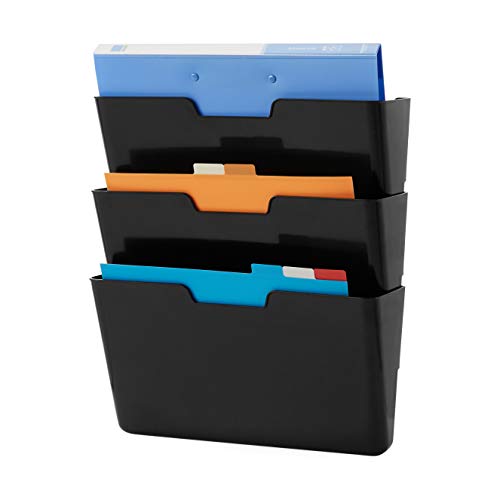 Amazon Basics organizer muro A4 nero 3 ripiani 33x38 cm
