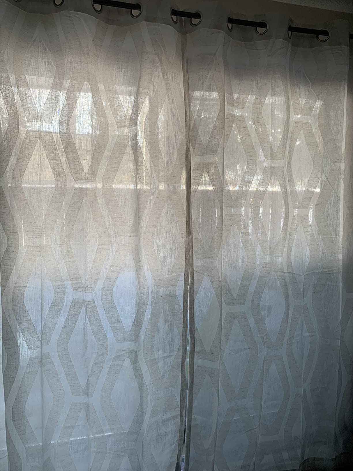 Amazon Basics Sheer Tende Velate Coppia 50x63 Avorio Effetto Lino