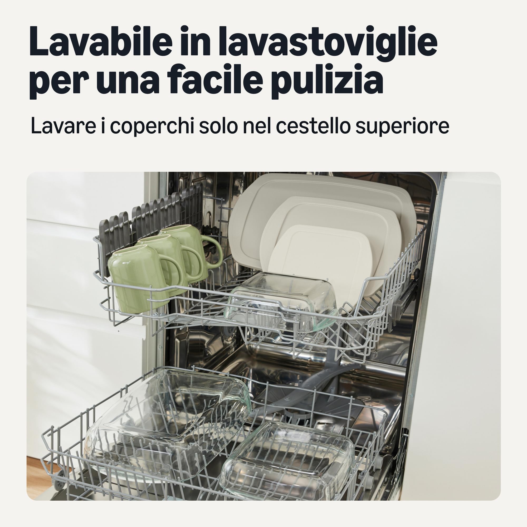 Amazon Basics set pirofile vetro forno 6 pezzi grigio