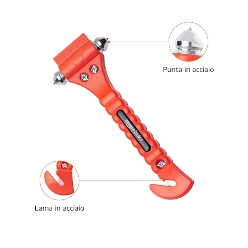AmazonBasics martello emergenza rompivetro taglierino 2 pezzi
