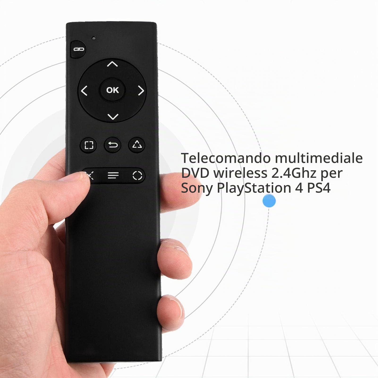 Elprico Telecomando Wireless 2.4GHz PS4 DVD Nero