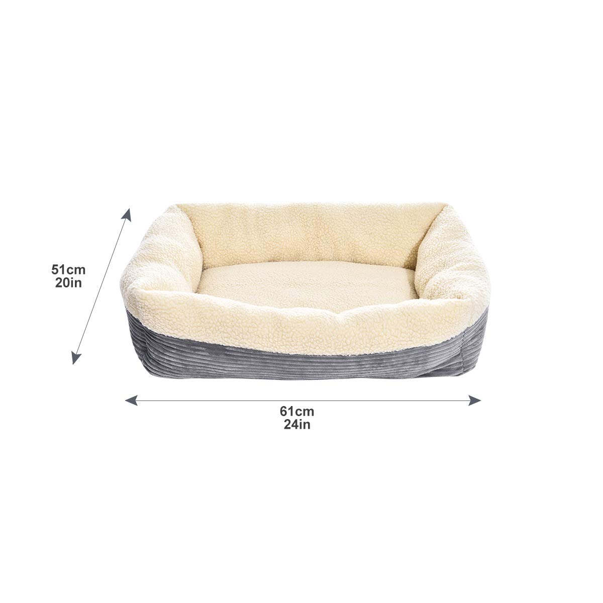 AmazonBasics Lettino Animali Riscaldante 61 cm Grigio