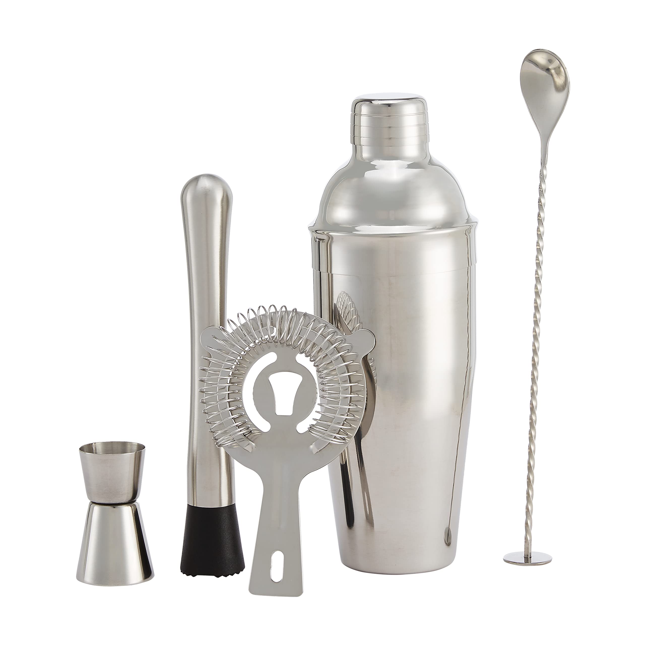 Amazon Basics set bar cocktail inox 5 pezzi 24 oz