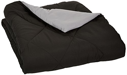 AmazonBasics Trapunta Microfibra Double-Face 225x220 Grigio Nero