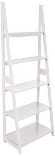 Amazon Basics Libreria a Scala 5 Ripiani Legno Bianca
